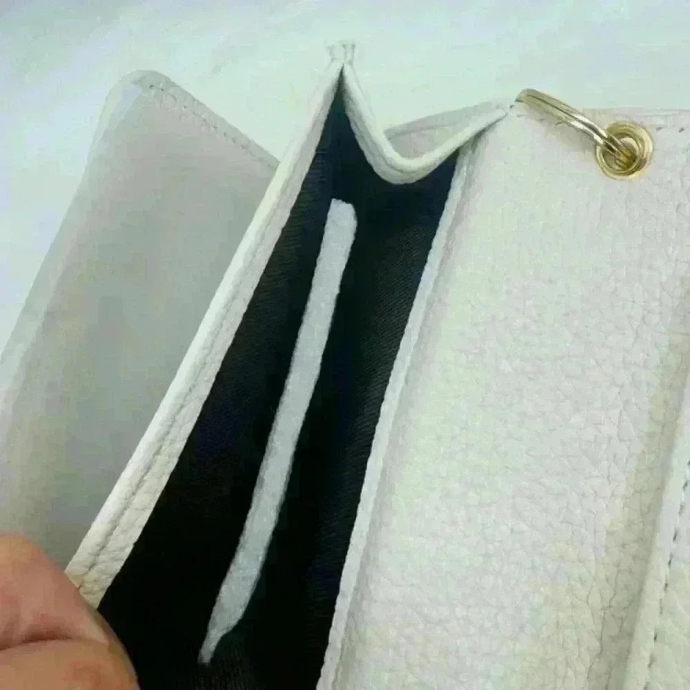 Elsa White Wallet w/ Faux Pearl Keychain Strap - Picture 3 of 6